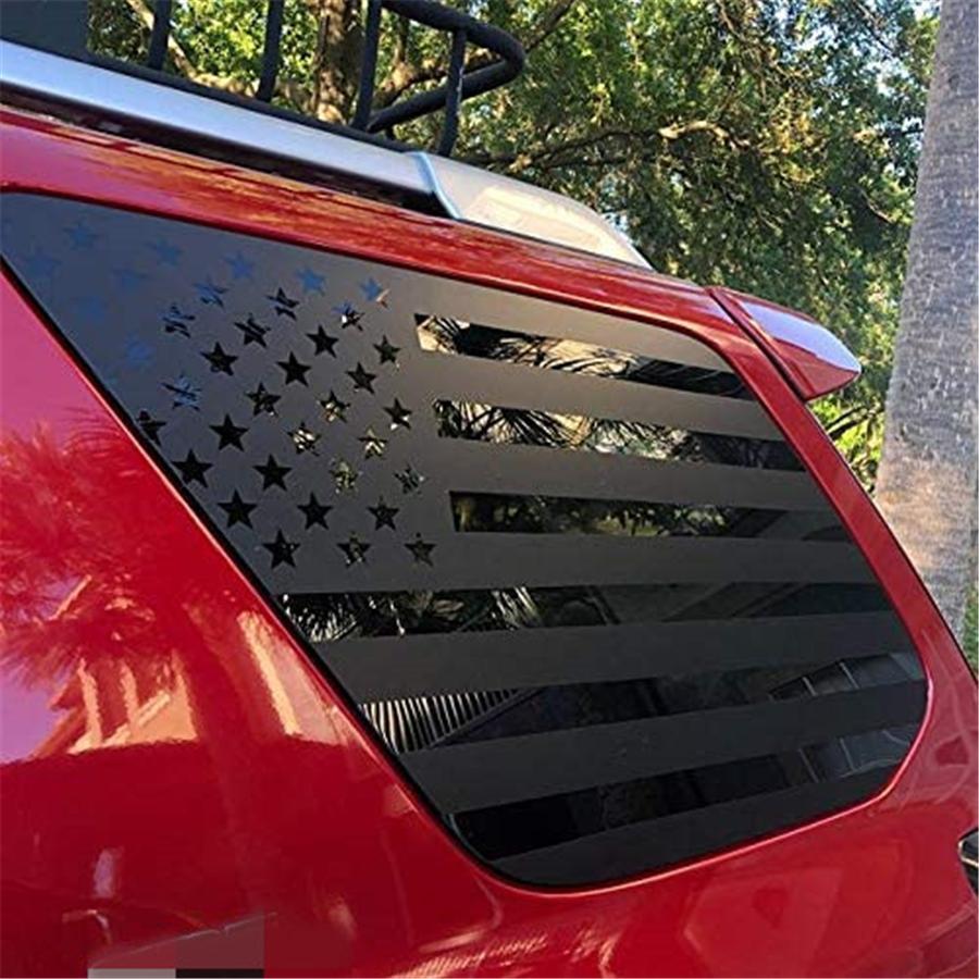 2x Quarter Window US Flag Decal Sticker For Toyota 4Runner 2010-2022 Matte Black