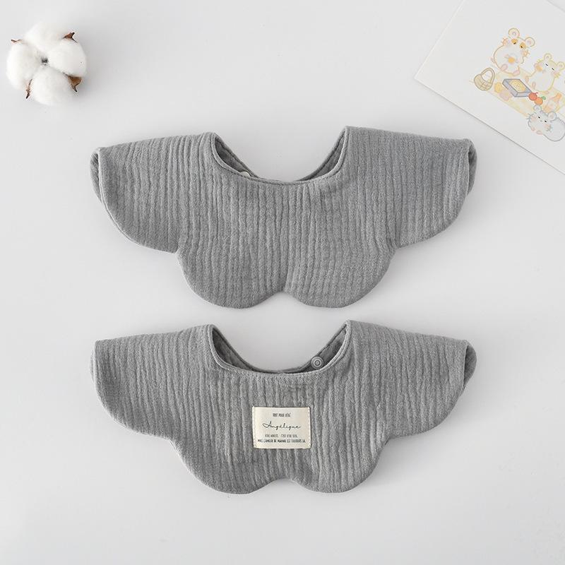 Śliniak dla niemowląt z czystej bawełny w stylu koreańskim, jednolity kolor, dwustronny, zapobiegający ulewaniu, Klasa A