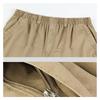 New Summer Men's Cotton Casual Pants Plus Size Overalls Men's Breathable Comfortable Sweat Absorption Solid Color Business Straight Pants