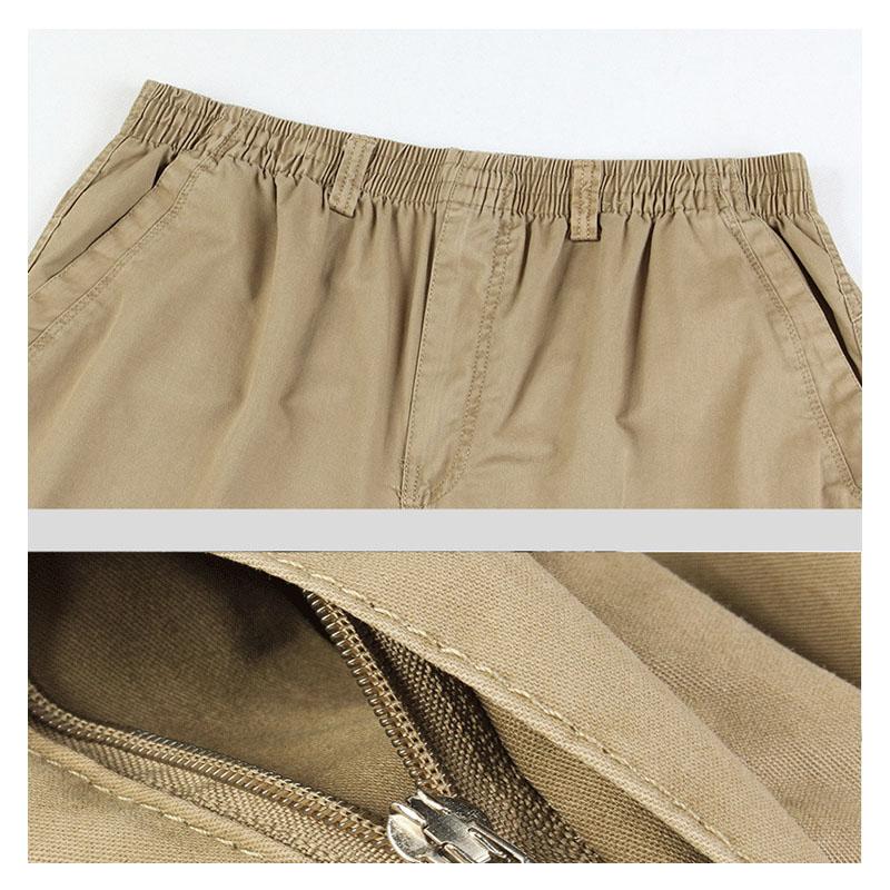 New Summer Men's Cotton Casual Pants Plus Size Overalls Men's Breathable Comfortable Sweat Absorption Solid Color Business Straight Pants