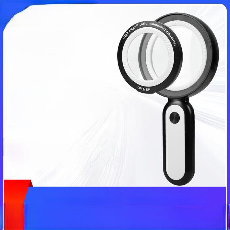 ZISIZ Handheld LED Magnifying Glass with Dual Lenses