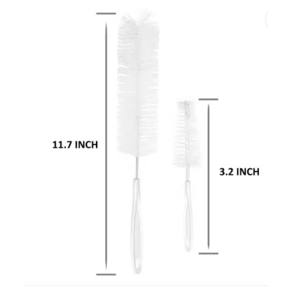 Plastic Nylon Brush Long Water Bottle Cleaning Brush (Multicolour) - Set of 2 JL166839799835