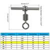 PATIKIL 70lb Angel Messing Wirbel Wirbel für Süß- und Salzwasser Wirbel, 50er-Pack, 3-Wege T-förmige Hülsen, Hochfeste Cross-Line Rigs, (5 #)
