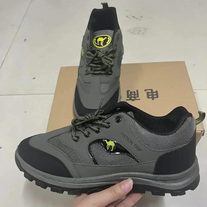 

Мужская походная обувь для активного отдыха Новые мужские кроссовки Нескользящие мужские ботильоны Легкая мужская обувь для ходьбы Зимняя меховая обувь Tenis Masculino 41 зелёный