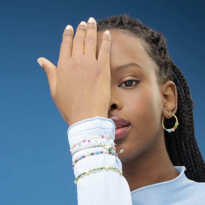 Bracelet - LUXENTER - Papillon - Argent 925 - finition or jaune 18k - Cristal vert