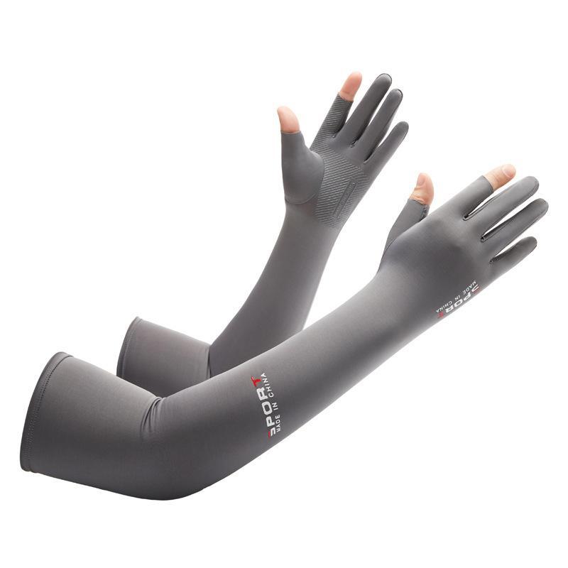 Ice Silk Sunscreen Sleeves, the Same Style for Men and Women, Outdoor Sports Cycling, Driving, Thin Breathable, Non-slip and Sweat-proof Finger Gloves