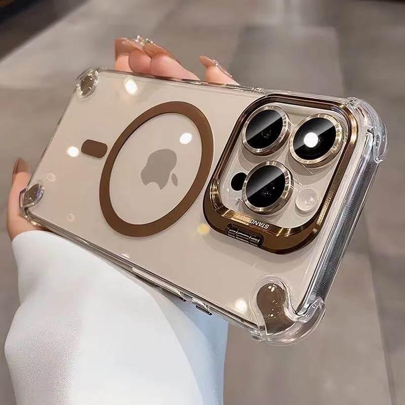Transparent Camera Stand Holder Acrylic Phone Case for For Iphone 17 Air 16 15 14 13 12 Pro Max Plus for Clear Cover