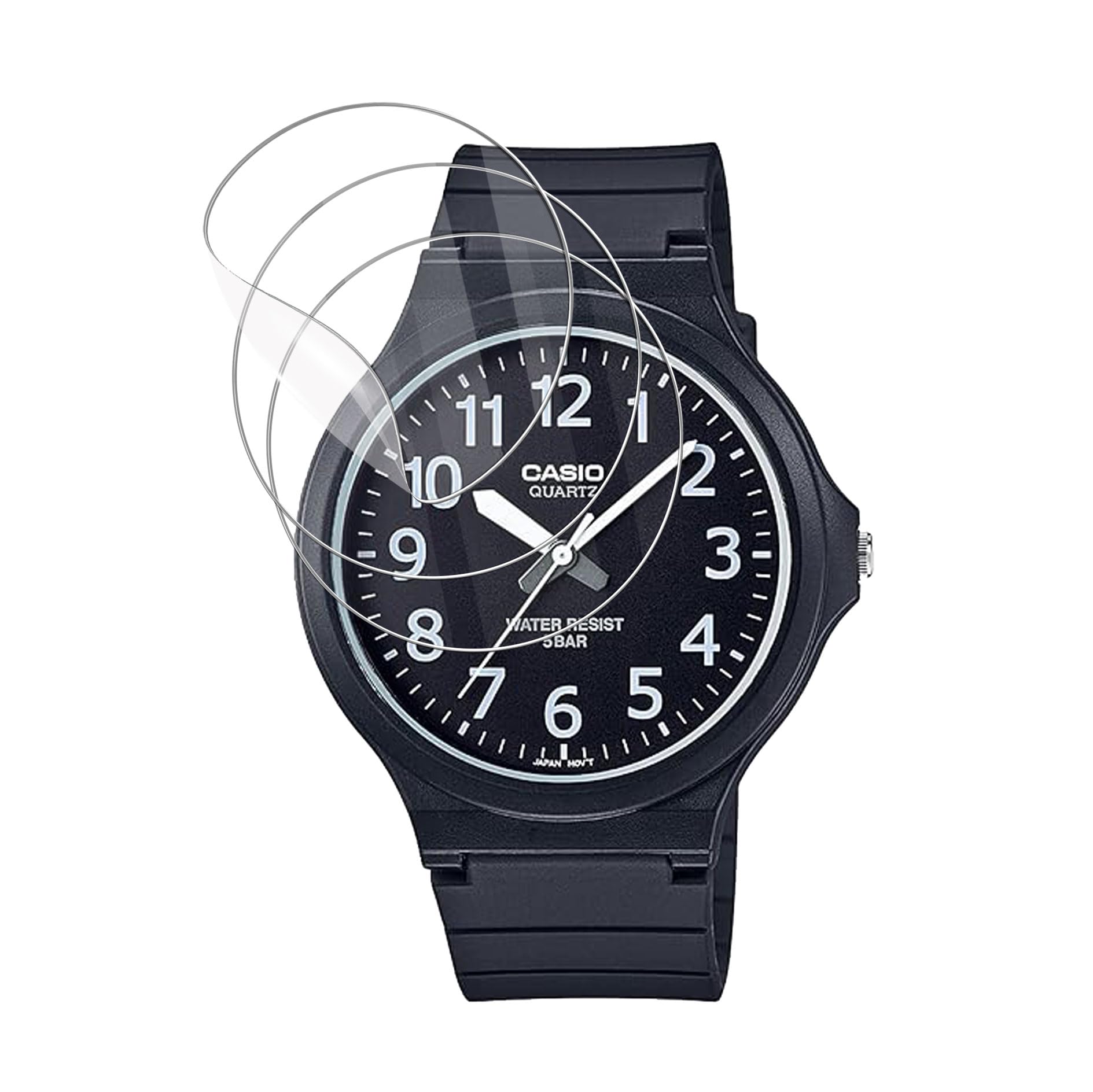 

Compatible Watch Casio Collection MW-240-1BJH Men s Black protective film, thin, fingerprint-proo...