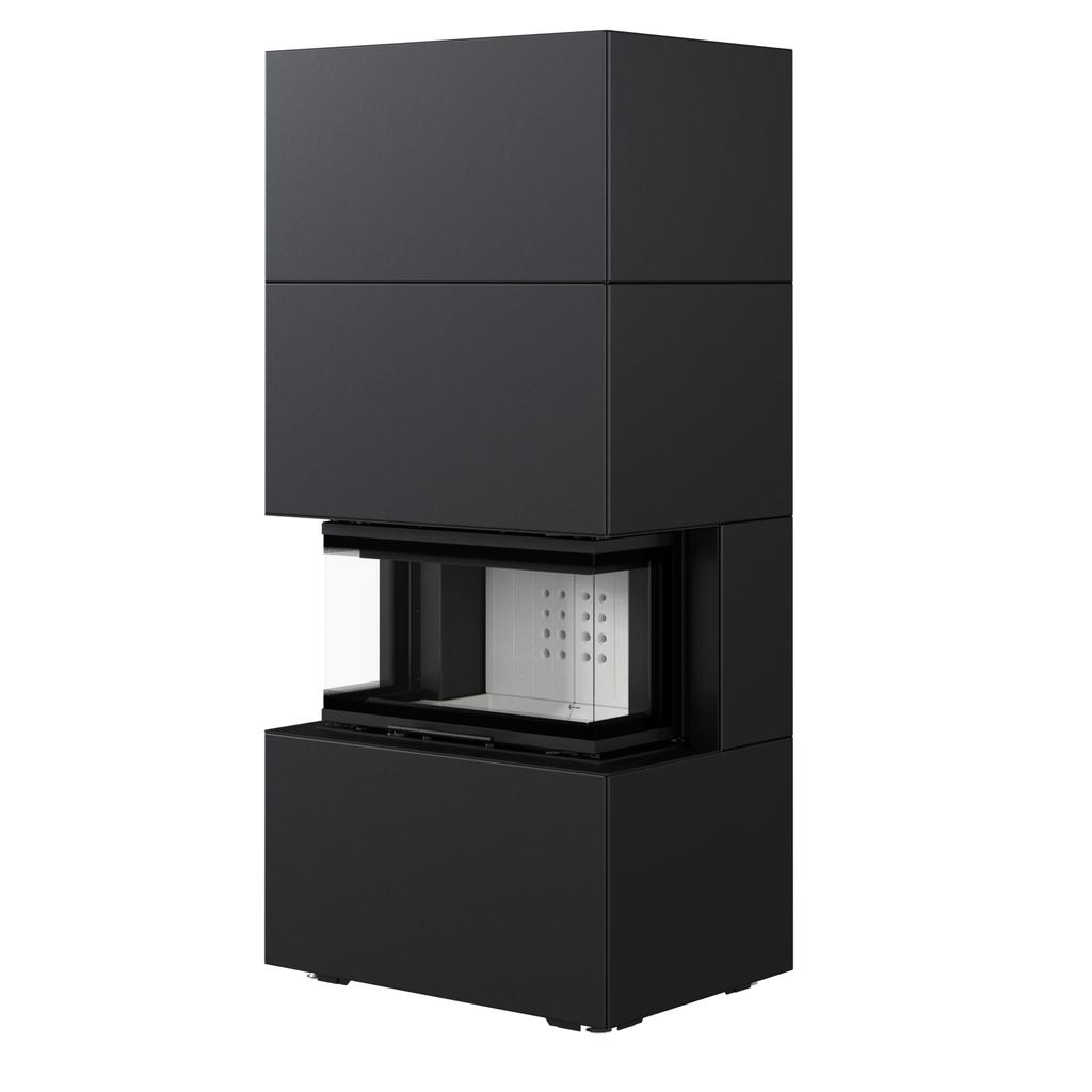 Modular fireplace NBC/EASY BOX 7 kW Ø 160 steel casing Black