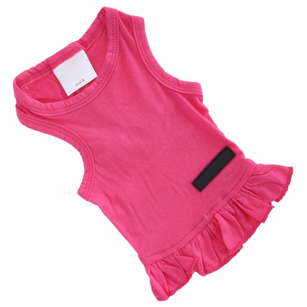 Haustier Sommerkleidung Hund Niedliches Baumwoll Ärmelloses T-Shirt Haustier Rock Hemd Kleider Rosa S