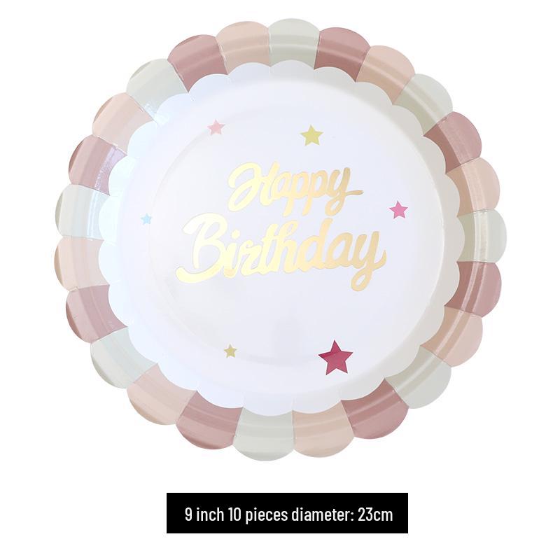 Kids' Party Disposable Tableware: Birthday Tablecloth, Cake Plates, and Dessert Table Decor