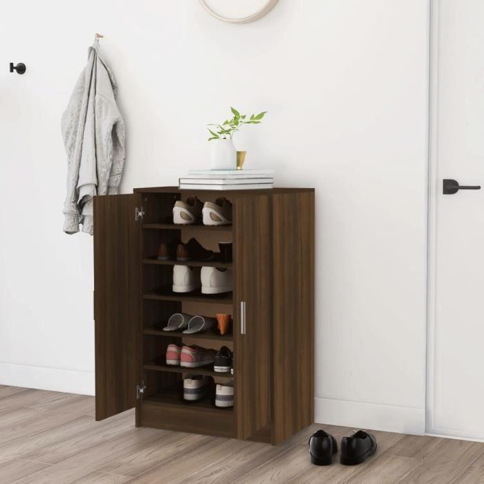 VidaXL Meuble à chaussures Chêne marron 60x35x92 cm Bois d'ingénierie 816013