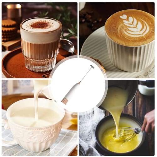 Dtharen Handheld Coffee Frother, Handheld Milk Frother - Battery-Operated Stainless Steel Electric Foam Maker, Kitchen Gadget for Milk Coffee, Latte,