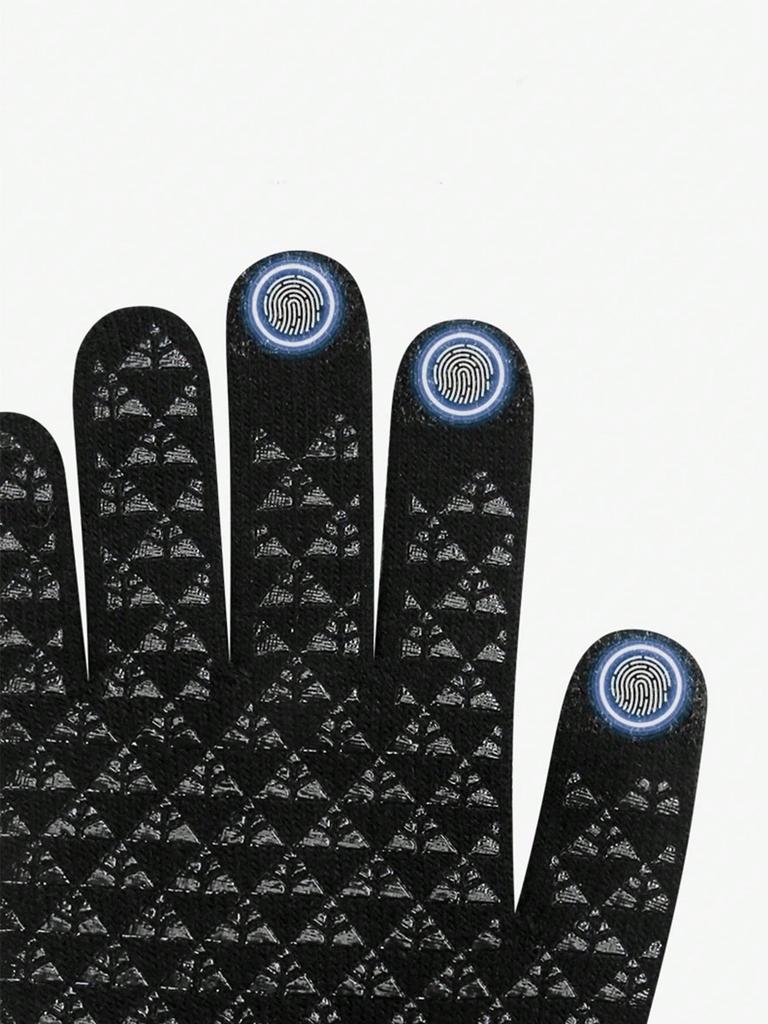 Winter Knitted Gloves Outdoor Cycling Sport Warm Glove Full Fingers Thickness Non-slip Touch Screen Gloves For Running Hiking