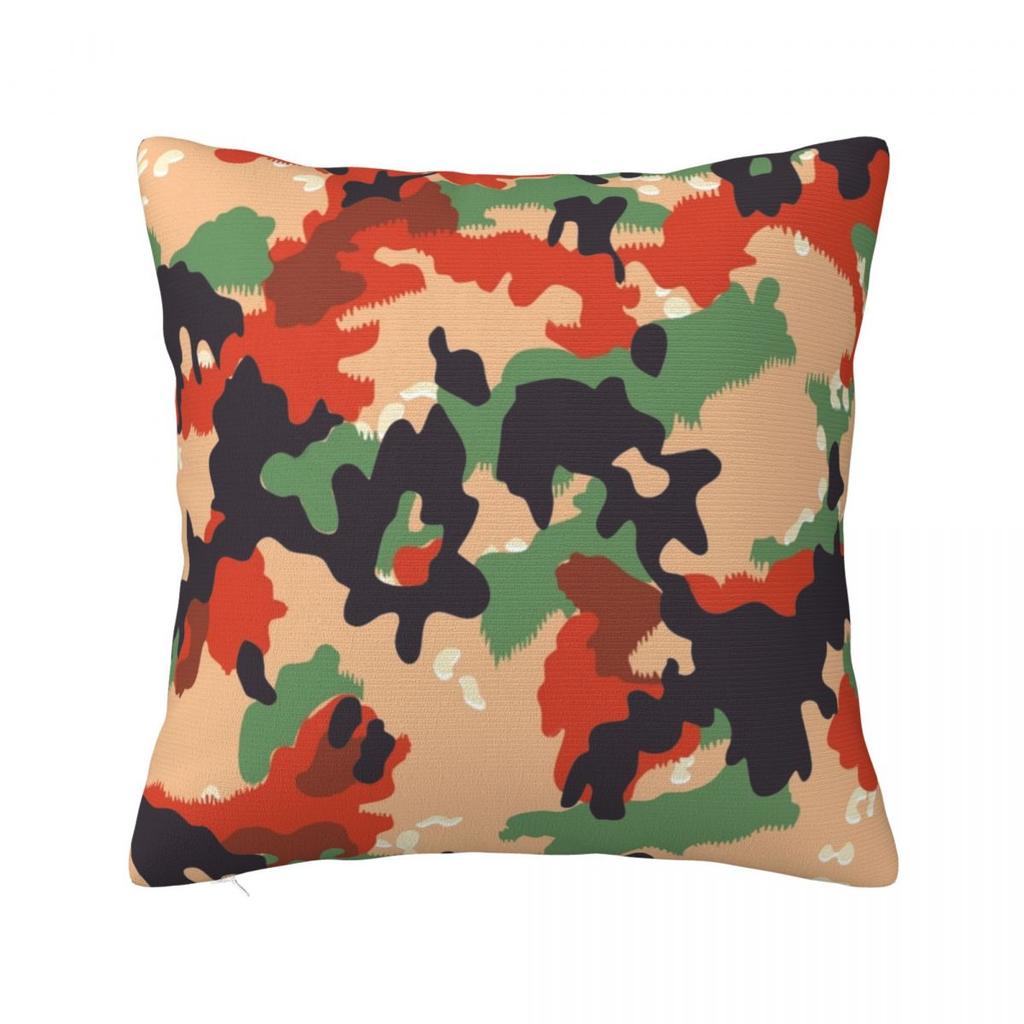 Swiss Army Camouflage Square Pillowcase Pillow Cover Polyester Cushion Decor Comfort Throw Pillow for Home Bedroom