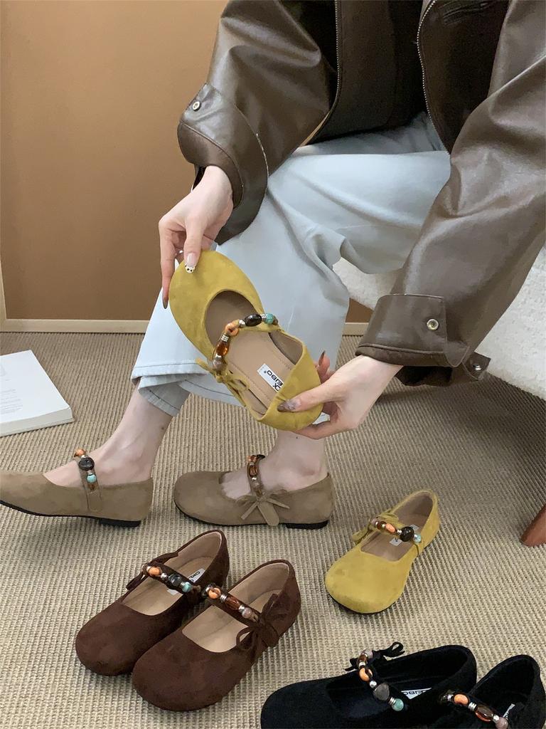 French Mary Jane shoes women's 2025 autumn new versatile Internet celebrity flat single shoes niche design Birkenstocks