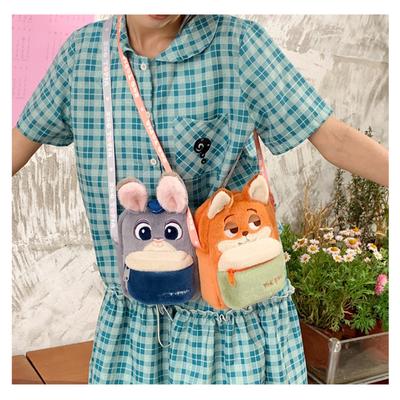Zootopia Trendy Versatile Crossbody Bag, Cute Plush Backpack 0156