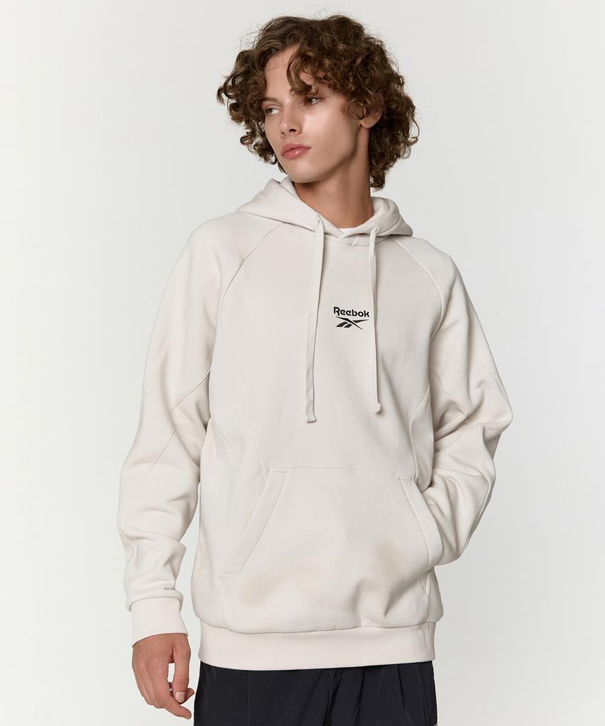 Paneld Fleece Hoodie - Beige