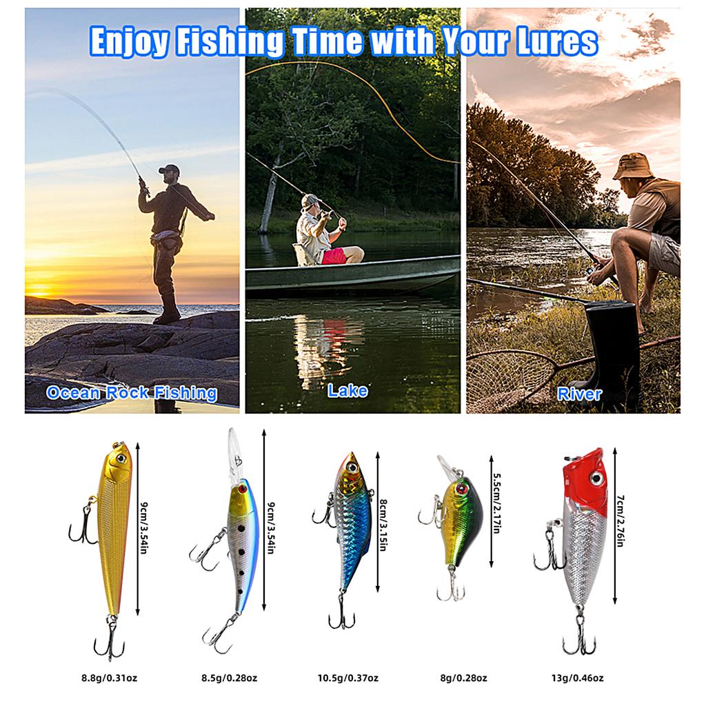 Fishing Lures for Freshwater 327PCS Fishing Bait Kit Set Fishing Tackle Box  with Fishing Gear and Equipment Crankbait Soft Worm Spinner Spoon Buy  cheaply on Joom