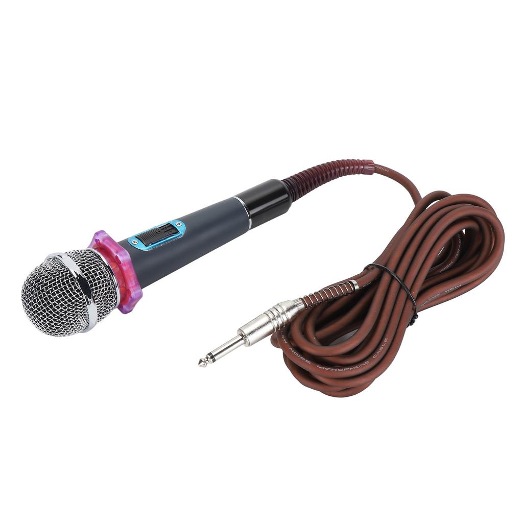 Handheld Wired Microphone Clear Sound Zinc Alloy Dynamic Moving Coil Microphone for Home Stage Use