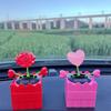 Schwingendes Herz Rosen Auto-Schmuckstück - Eine hübsche florale Dekoration für das Auto-Interieur und das Zuhause, ideal als Geschenk für Damen