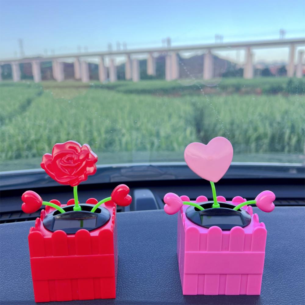 Schwingendes Herz Rosen Auto-Schmuckstück - Eine hübsche florale Dekoration für das Auto-Interieur und das Zuhause, ideal als Geschenk für Damen