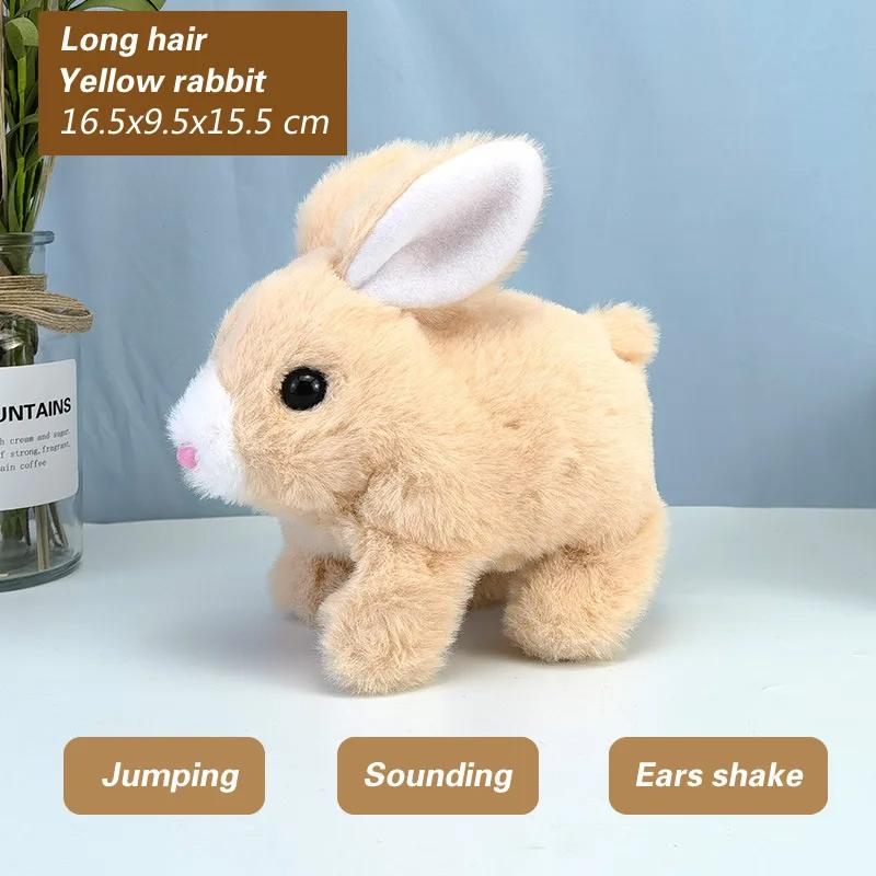 New Electronic Plush Rabbit Toy Robot Animal Pet Walking Jumping Running Shake Ears Cute Electric Bunny For Kids Birthday Gifts