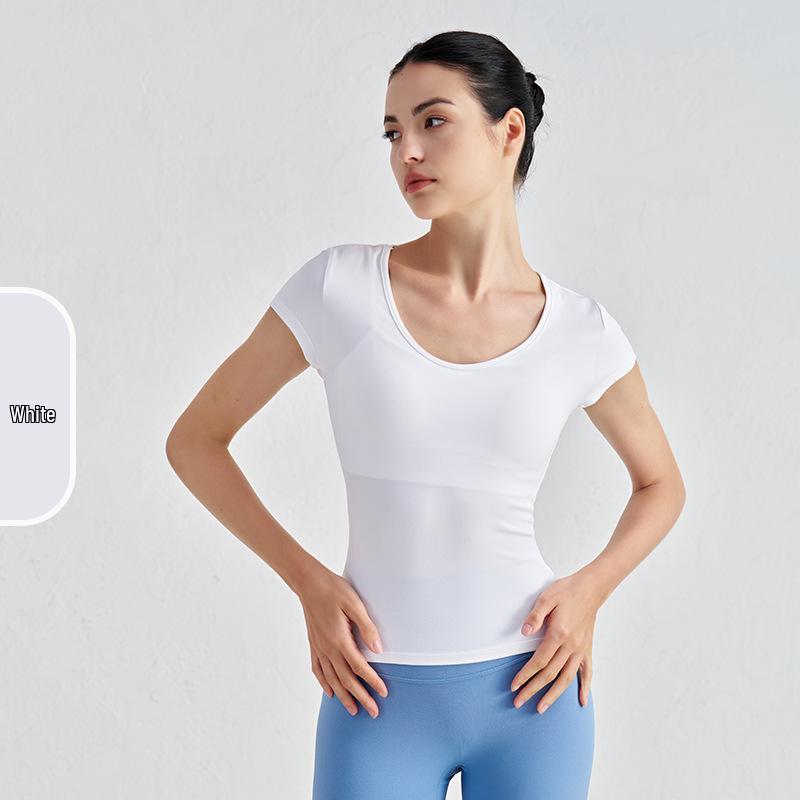 

Женский утягивающий топ для йоги: Удобная одежда с коротким рукавом для спортзала и на каждый день M