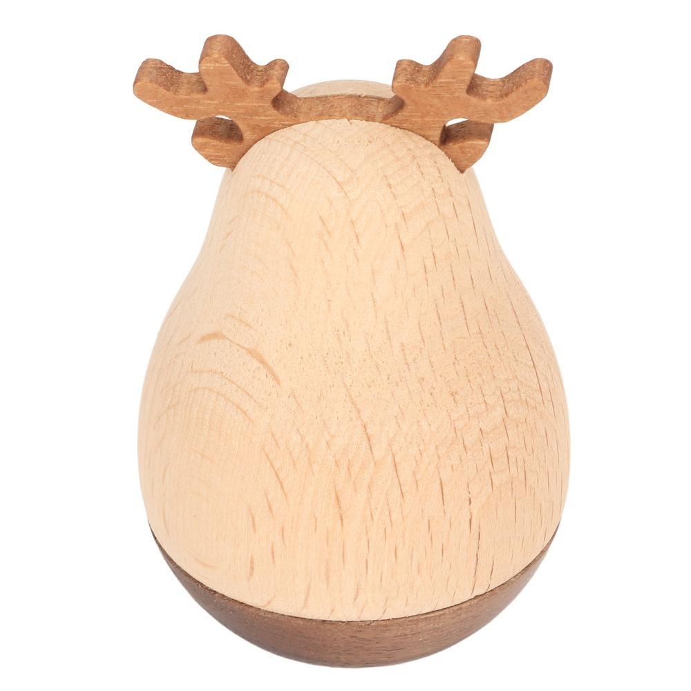 Wood Deer Wobbler Exquisite Craftsmanship Wooden Tumbler Portable Decorative  Home Decor