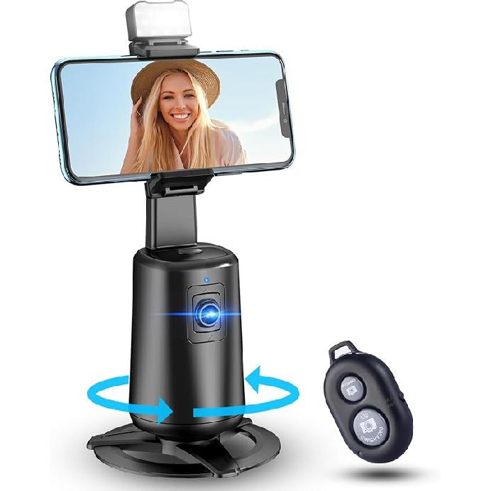 

Автоматический штатив для отслеживания лица с вращением на 360°, подставка-комплект для фото и видеосъемки на мобильный телефон, без приложения, подставка для камеры с пультом дистанционного управления и управлением жестами, перезаряжаемая чёрный