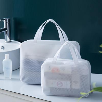 Cosmetic Bag Translucent Zipper Closure EVA Multi-functional Tote Makeup Toiletries Bag Household Supplies