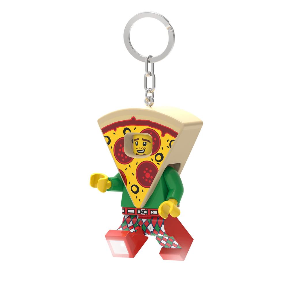 IQ Iconic Pizza Guy Keychain LED Keychain Light Block Toy Doll Movable Mini Figure