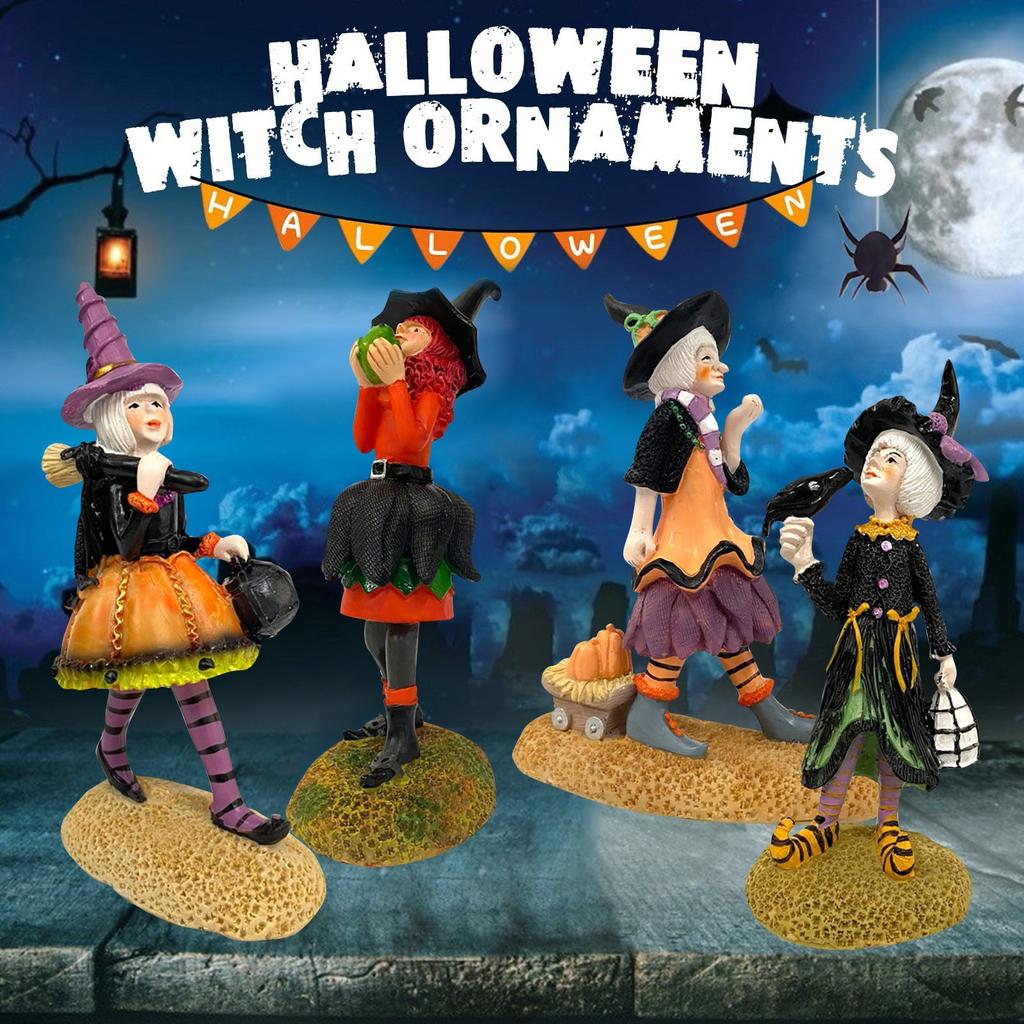 Halloween Witch Doll Resin Ornaments Doll Decoration Ornaments