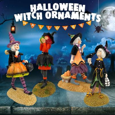 Halloween Witch Doll Resin Ornaments Doll Decoration Ornaments