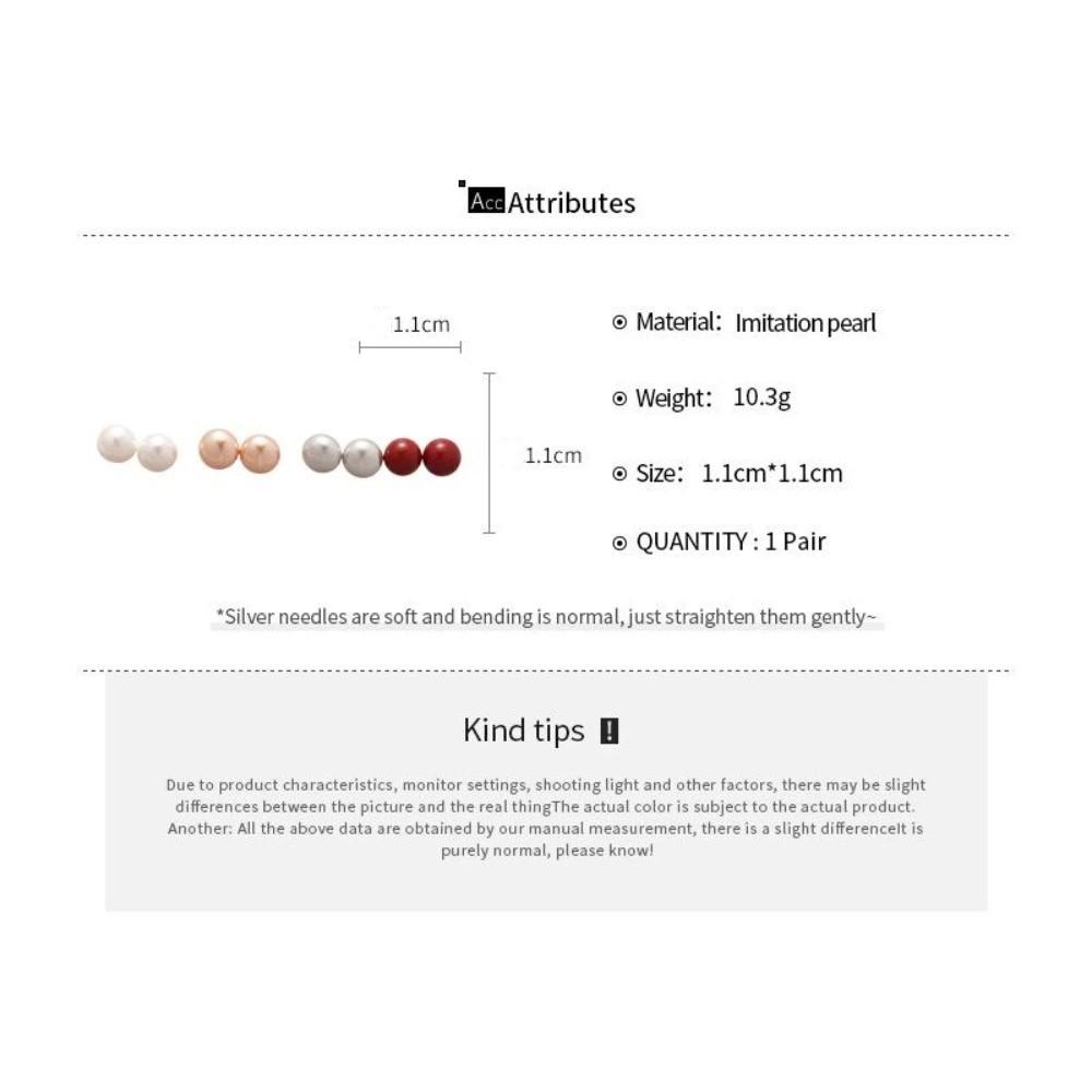 3/6pair Lightweight Imitation Pearl Earrings Champagne Pearl Ear Jewelry Ladies Fashion
