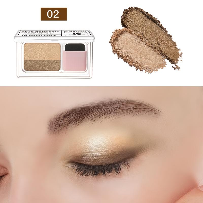 1PC Flash Two-color Eyeshadow Disc, Diverse Colors, Easy To Mix, Long-lasting Waterproof Eye Makeup, with Brush