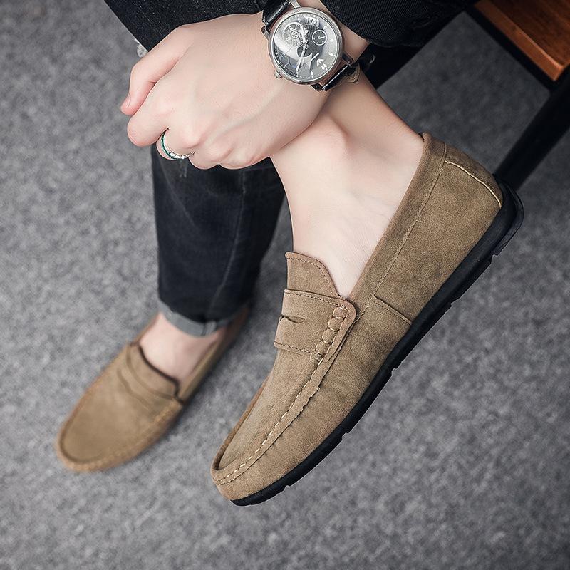 Men's Suede Moccasins Penny Loafers Driving Gommino Comfort Flats Casual Slip-Ons Plus Size Shoes