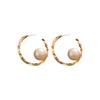 Golden Beads Big Lady Temperament Dignified Elegant Stud Earrings Niche Design Versatile High-end Fashion Light Luxury Ear Jewelry