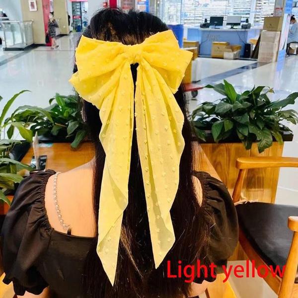 Chiffon fabric bow hair clip retro style hair clip spring clip hair accessories