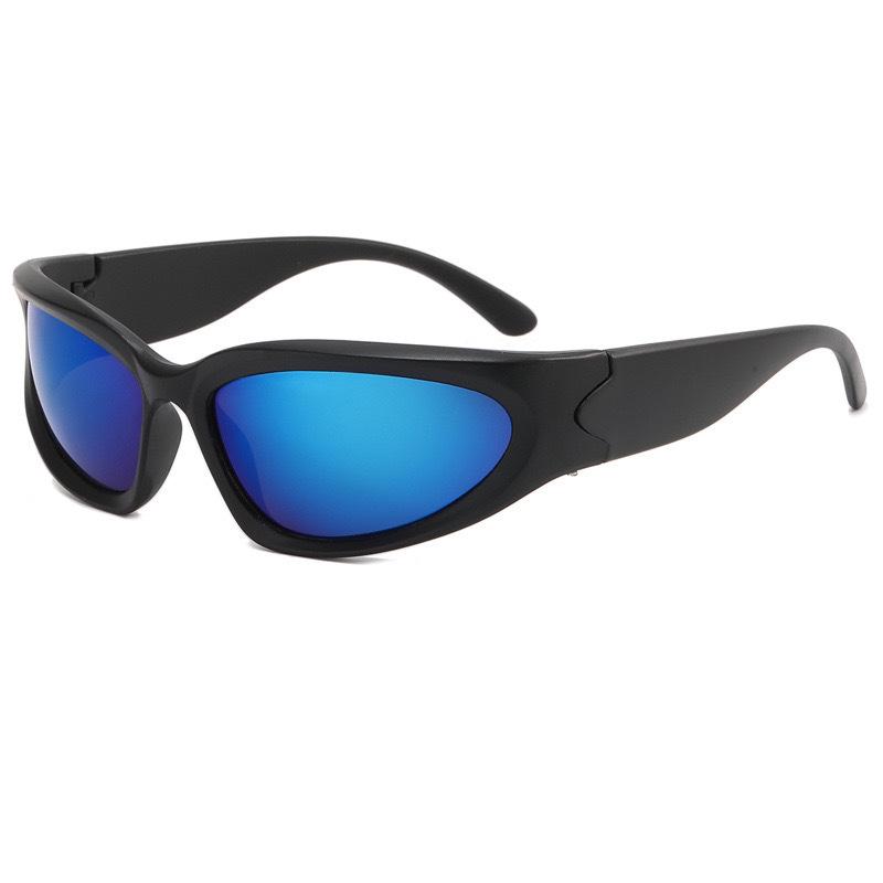 Lunettes de soleil futuristes Cyberpunk à monture étroite: Style Sportif Millennial Y2K avec Protection Solaire Européenne et Américaine