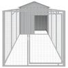 VidaXL Dog Niche with Light Grey Roof Galvanized Steel, Dog Cage, Dog Shelter, Animal House, Cages 3189064
