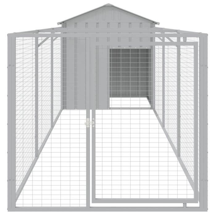 VidaXL Dog Niche with Light Grey Roof Galvanized Steel, Dog Cage, Dog Shelter, Animal House, Cages 3189064