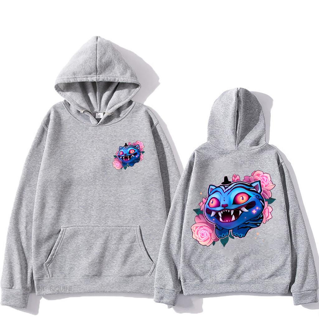 KPop Devil Hunter Derpy Tiger Hoodie Men's and Women's Retro Long Sleeve Sweatshirt Fleece Fashion Warm Hoodie