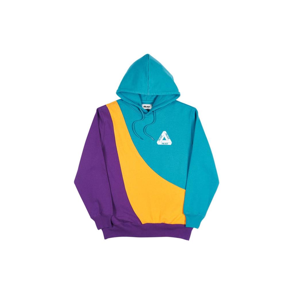 Palace Sweeper Hoodie Colorblock Unisex Tops Teal Gold Purple P14CS018