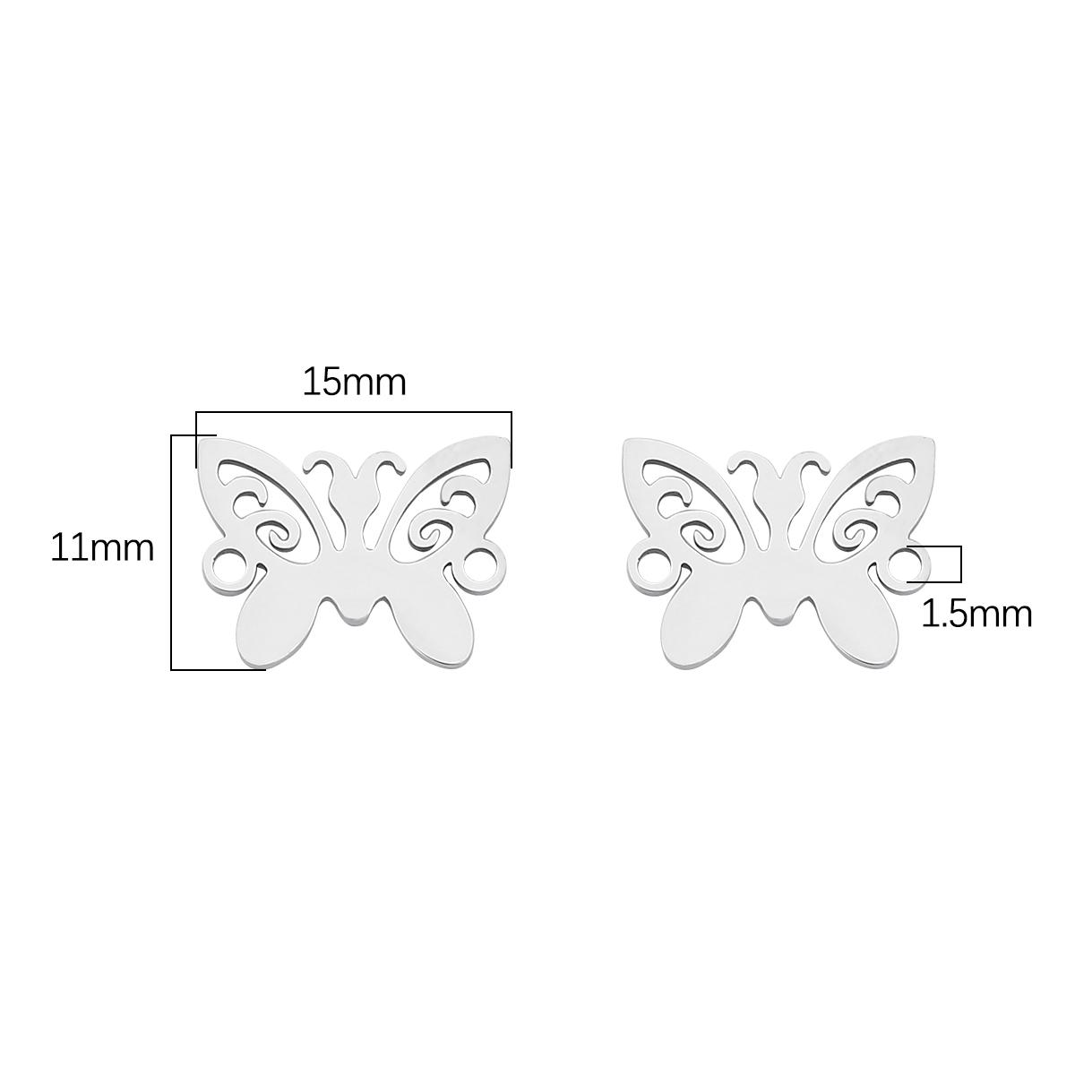 

4 шт./пакет, высокое качество, гладкая полировка, нержавеющая сталь 304, подвески в виде сердца, бабочки, цветов, подвески для ожерелья на заказ, браслет, изготовление ювелирных изделий своими руками 15x11mm 4pcs