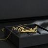 Atoztide Personalized Custom Name Necklace Zircon Heart Crown for Women Stainless Steel Pendant Box Chain Birthday Jewelry Gift