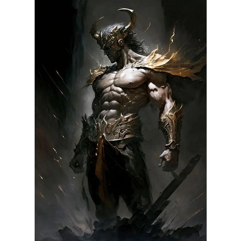 

Греческая мифология Воин Зевс Посейдон Холст Живопись Принт Настенное искусство Постеры и Абстрактная картина Гостиная Фреска Украшение 21cm×30cm NoFrame