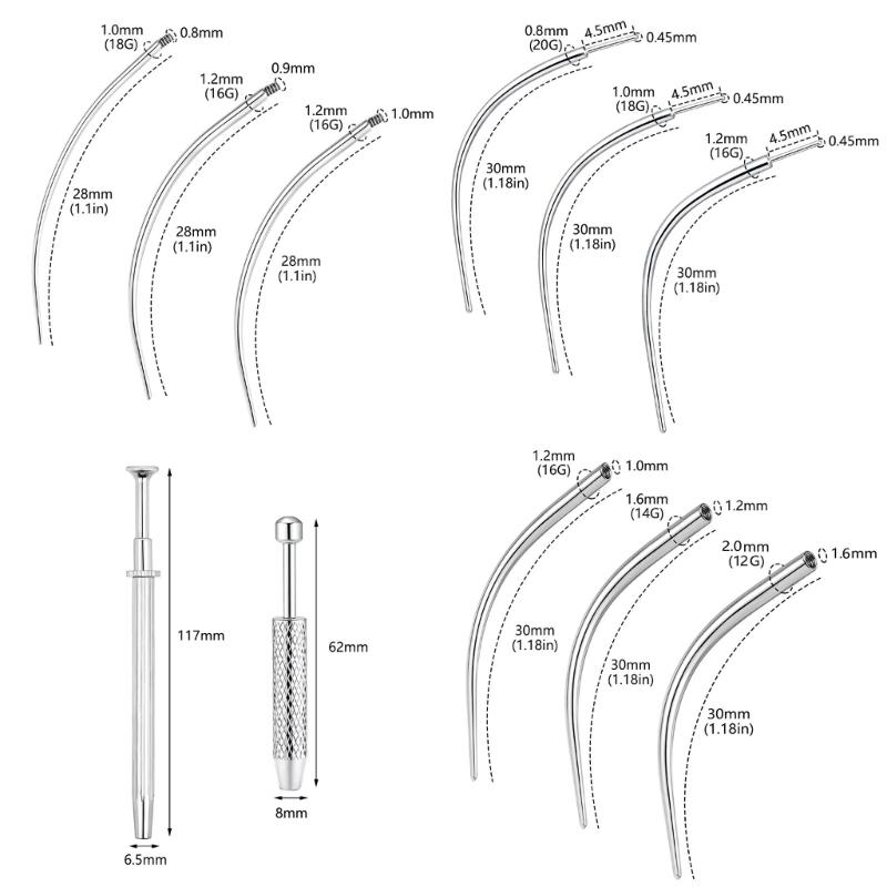 Practical Piercing Tool Set Stainless Steel Texture Suitable for Body Jewelry Insertion from 14G to 20G Safe Applicator