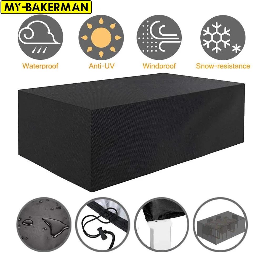 1 piece garden furniture cover, waterproof, windproof, garden table cover rectangular, 210D Oxford Tear resistant outdoor patio