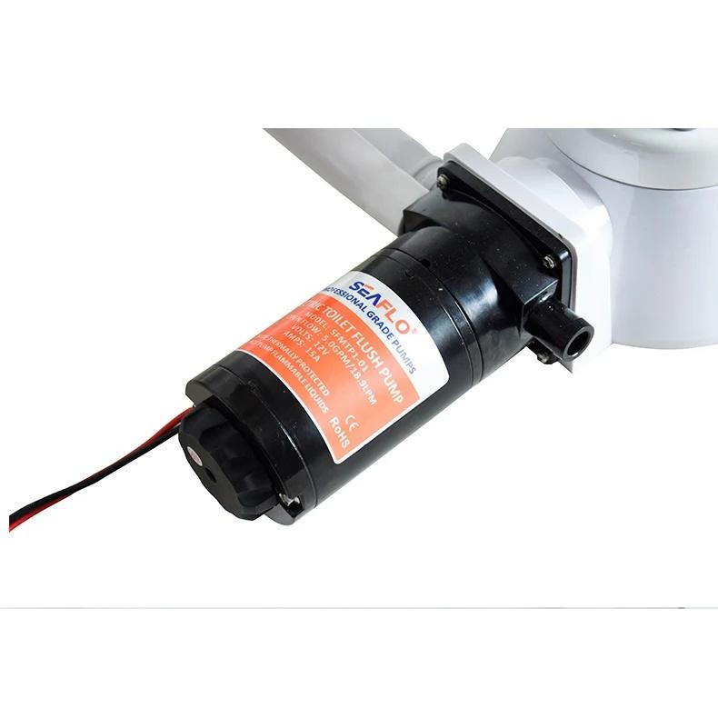 12V 24V Horizontal Toilet Mashing Sewage Flushing Pump Equipped with Electric Flushing Pump Flexible Impeller Open Flow 18.9LPM
